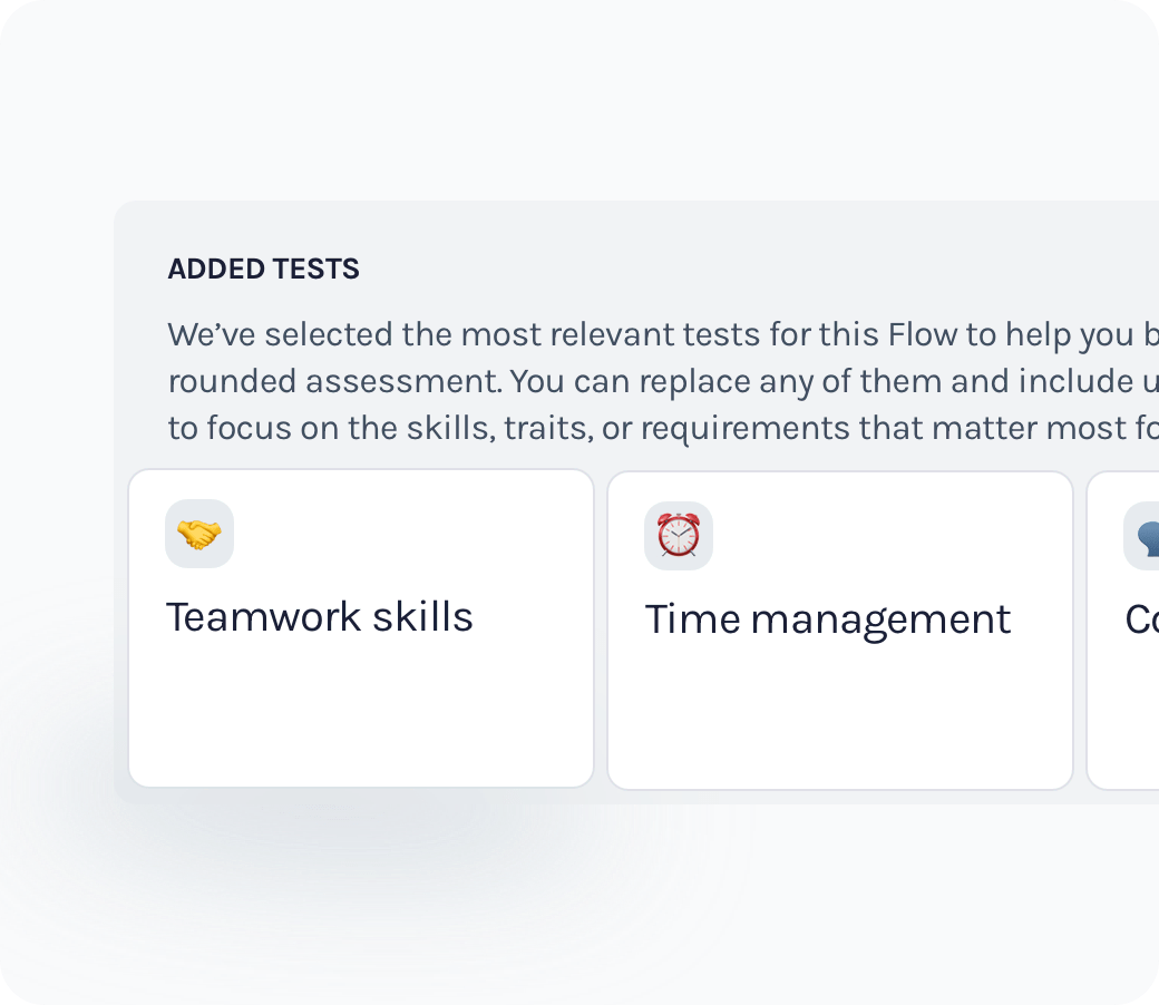 Suggested skill tests